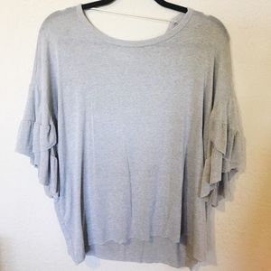 Lavender Field Gray Flowy Large Top